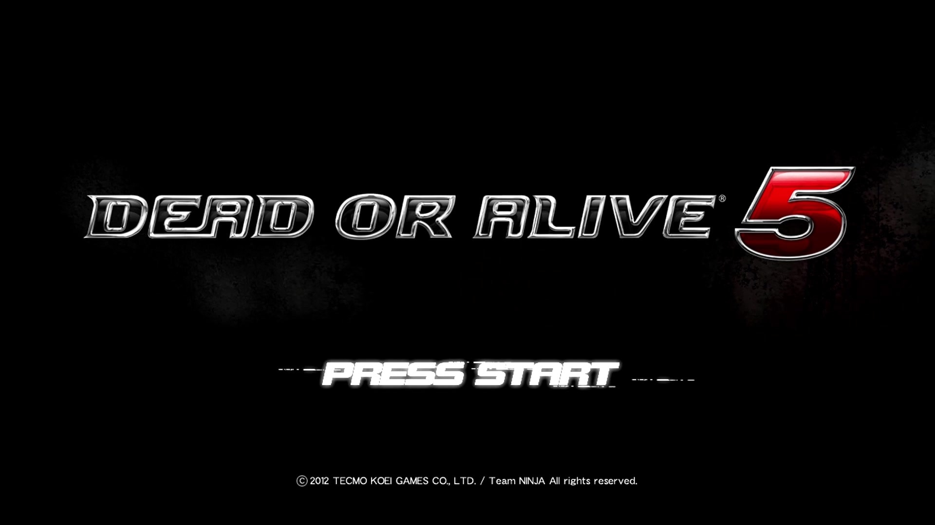 Dead or Alive 5 title screen for Xbox 360